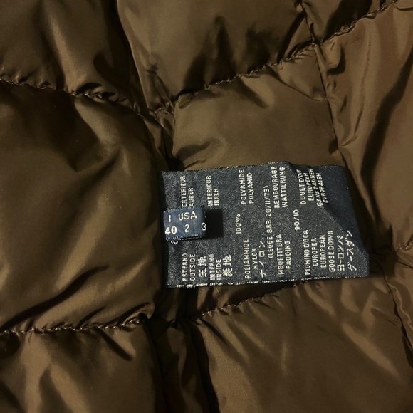 Add Dark Gray Quilted Down Puffer Jacket Coat Snap Closure - Picture 10 of 11